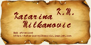 Katarina Milkanović vizit kartica